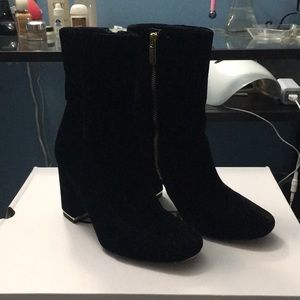 Michael Kors Velvet Black Ankle Boots